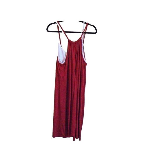 American Rag Double Layer Tank Dress Burnt Orange and White Sz 2X Knee Length - Picture 3 of 6